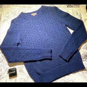 J Crew point sur pointelle sweater navy XS
